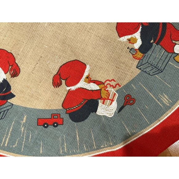 Vintage Gnome Tablecloth/Tree Skirt Stildukar Jute Sweden 41” x 41” - Picture 2 of 6